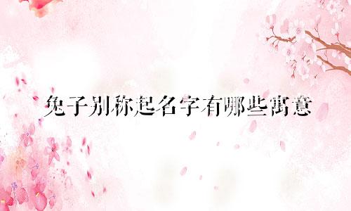 兔子别称起名字有哪些寓意