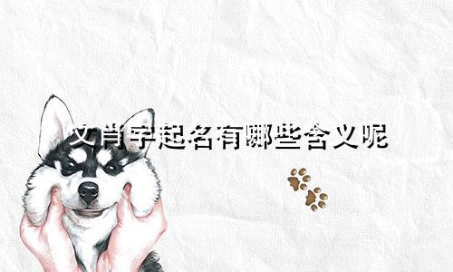 文肖字起名有哪些含义呢