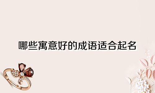 哪些寓意好的成语适合起名