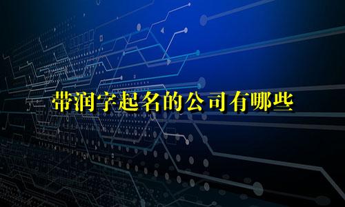 带润字起名的公司有哪些