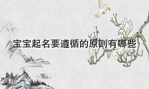 宝宝起名要遵循的原则有哪些