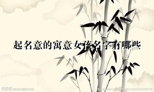 起名意的寓意女孩名字有哪些