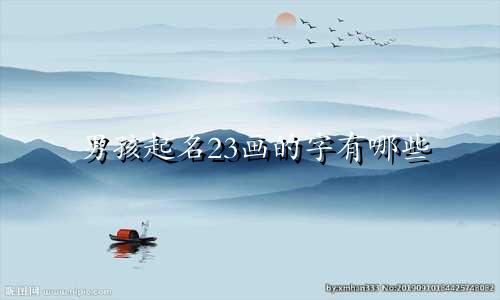 男孩起名23画的字有哪些