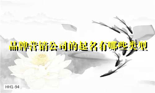 品牌营销公司的起名有哪些类型