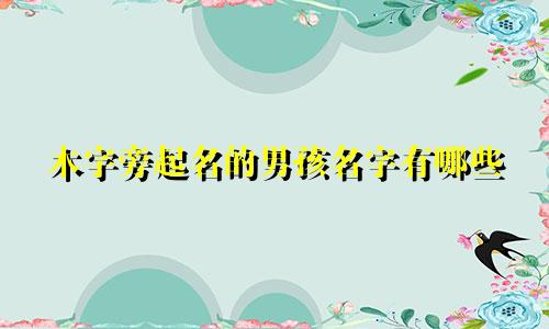 木字旁起名的男孩名字有哪些