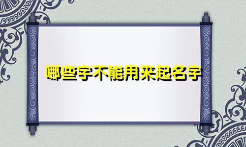 哪些字不能用来起名字