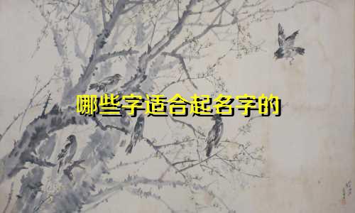 哪些字适合起名字的