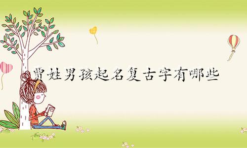 贾姓男孩起名复古字有哪些