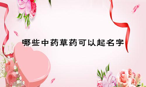 哪些中药草药可以起名字