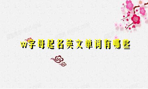 w字母起名英文单词有哪些