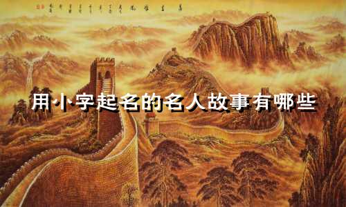 用小字起名的名人故事有哪些