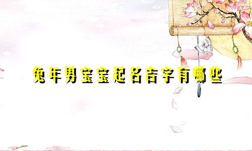 兔年男宝宝起名吉字有哪些