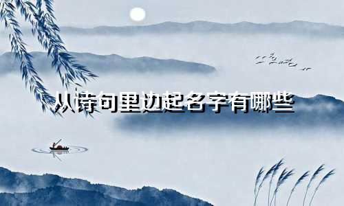从诗句里边起名字有哪些