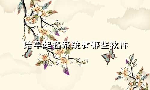 给车起名系统有哪些软件