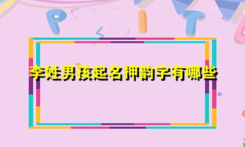 李姓男孩起名押韵字有哪些