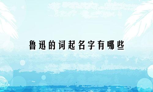 鲁迅的词起名字有哪些