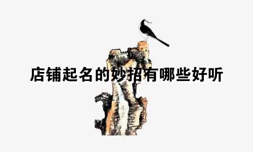店铺起名的妙招有哪些好听