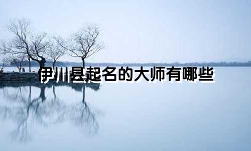 伊川县起名的大师有哪些