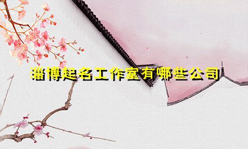 淄博起名工作室有哪些公司