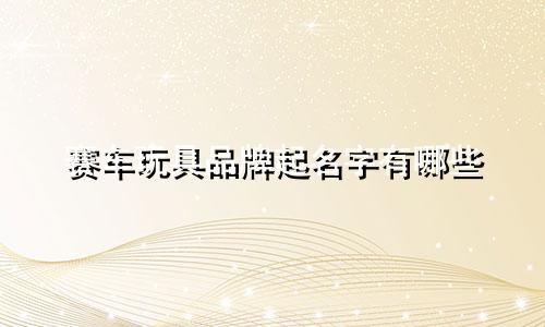 赛车玩具品牌起名字有哪些
