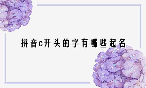 拼音c开头的字有哪些起名