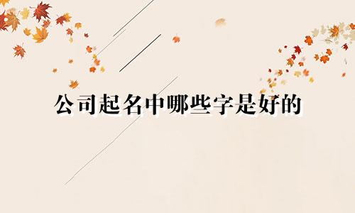 公司起名中哪些字是好的
