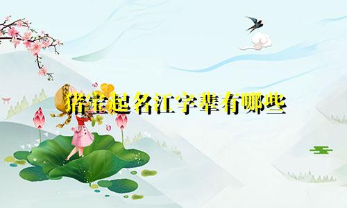 猪宝起名江字辈有哪些
