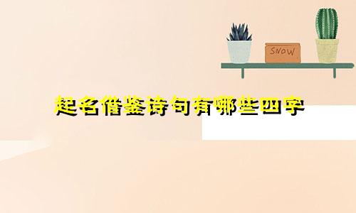 起名借鉴诗句有哪些四字