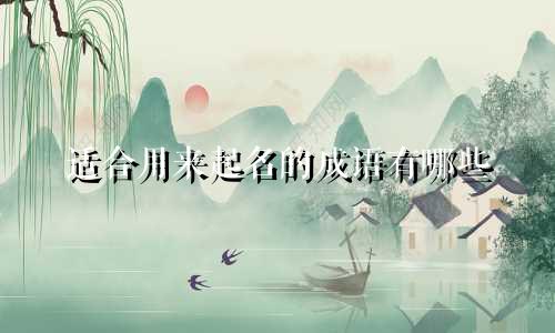 适合用来起名的成语有哪些