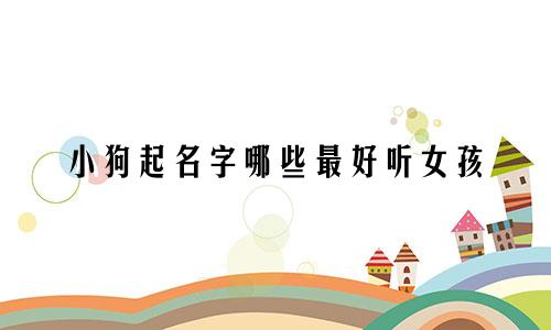 小狗起名字哪些最好听女孩
