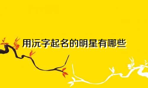 用沅字起名的明星有哪些