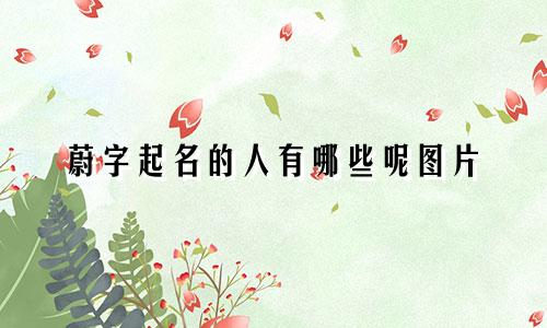 蔚字起名的人有哪些呢图片