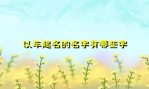 以车起名的名字有哪些字