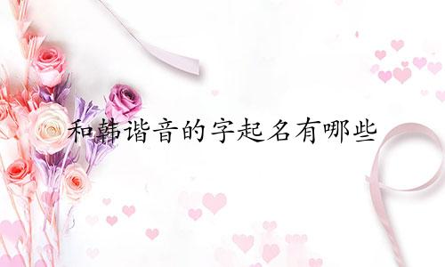 和韩谐音的字起名有哪些