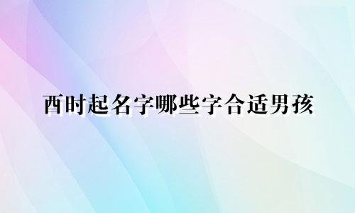 酉时起名字哪些字合适男孩