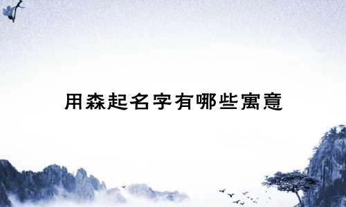 用森起名字有哪些寓意