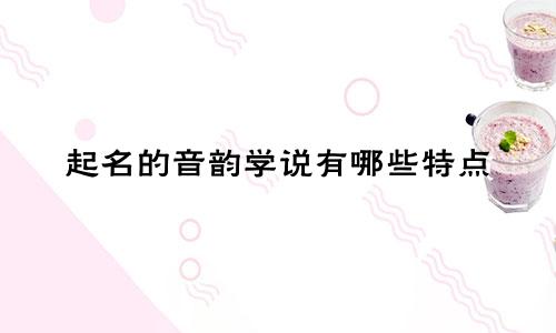 起名的音韵学说有哪些特点