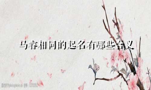 马睿相同的起名有哪些含义