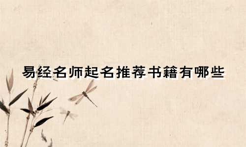 易经名师起名推荐书籍有哪些