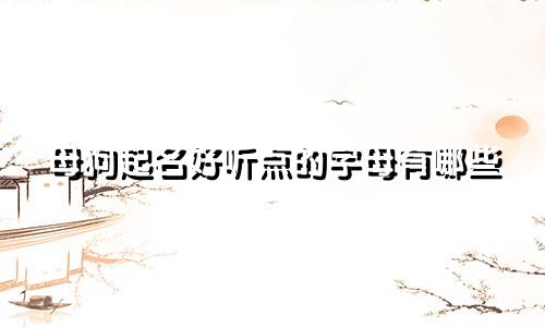 母狗起名好听点的字母有哪些