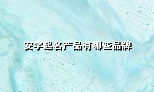安字起名产品有哪些品牌