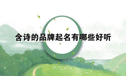 含诗的品牌起名有哪些好听