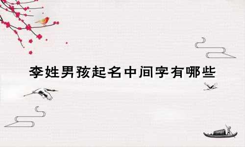李姓男孩起名中间字有哪些