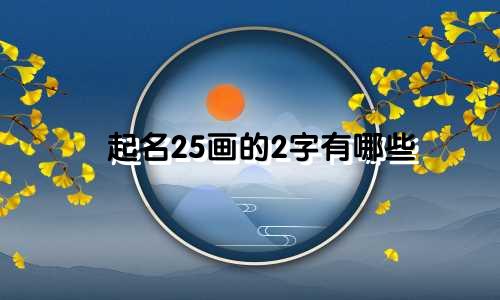 起名25画的2字有哪些