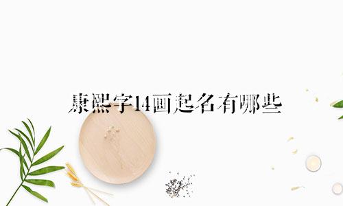 康熙字14画起名有哪些