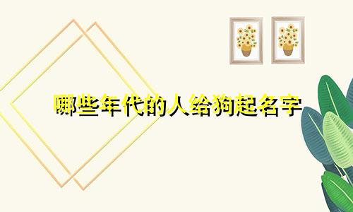 哪些年代的人给狗起名字