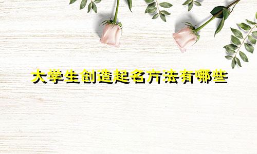 大学生创造起名方法有哪些