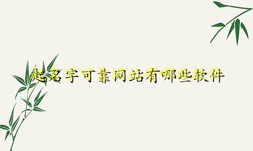 起名字可靠网站有哪些软件