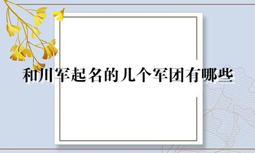 和川军起名的几个军团有哪些