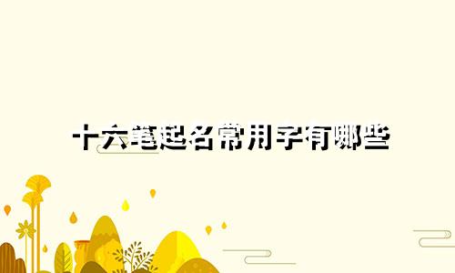 十六笔起名常用字有哪些